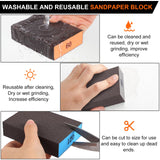 Romeda 8-Pack Sanding Sponge, Four Grits Per Pack 60/80/120/220, Washable and Reusable Handmade Sandpaper Block, Drywall Sandpaper Blocks for Wooden Drywall Sheetrock and Metal Glazing Romeda
