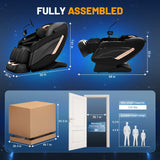4D Massage Chair Full Body, Zero Gravity Chair with 57'' Dual-core SL Track, Music Synced Massage Recliner, Deep Yoga Stretch with Body Scan, Foot Rollers, Heating, Upgraded Calf, Bluetooth, Black Hitree