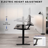 VIVO Electric 2-Tier Height Adjustable 55 x 30 inch Stand Up Desk, Dual Tier Adjustable Shelf Table Top, Standing Workstation with Memory Controller, Home and Office Furniture, Black, DESK-KIT-1B2TB VIVO