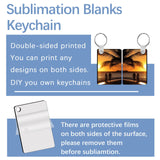 LaiHiulaan 120 Pcs Sublimation Keychain Blanks Rectangle Bulk Products Double Sides 40 MDF Sublimation Keychains Blank with 80 Rings and Clips Heat Transfer for Craft LaiHiulaan