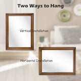 Tanmicoshomy Wood Mirror 24 x 36 inch, Solid Wood Framed Rectangle Bathroom Mirrors for Living Room,Bedroom,Office or Entryway (Brown, 24x36in) Tanmicoshomy