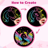 ZMLM Scratch Paper Art-Crafts Gift: 2 Pack Rainbow Notebooks Supplies Toys Easter Basket Stuffers for 3 4 5 6 7 8 9 10 Years Old Girls and Boys Kids Birthday Party Games (Pink) ZMLM