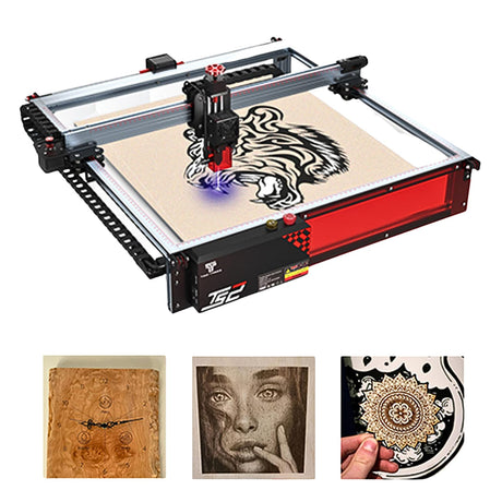 Twotrees TS2-10W Engraving Machine, 0.08mm Laser Cutting Machine Laser Cutter, 10000mm/min Laser Engraver Machine, Easy to Assembly Laser Engraving Machine for Wood, Paper, Leather (TS2-10W) YESBAY