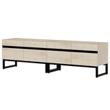 WAMPAT Modern TV Stand for TVs up to 75 inch, 2 in 1 Entertainment Center TV Console with Storage Cabinets and Metal Base,Media Console for Living Room,Light Oak WAMPAT