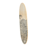 Creative Co-Op Coastal Decorative Surfboard Wall Décor for Living Room; Contemporary Wave Design Overlaid On Light Natural Wood, 65.5" Creative Co-Op