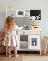 ROBOTIME Play Kitchen for Kids, Wooden Kids Play Kitchen Playset with Cutting Toy Food Set, Toaster and Toddler Gardening Sets- Toddlers Play Kitchen Gifts for Boys and Girls Ages 3+ ROBOTIME