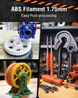 SUNLU Large Spool 1.8KG ABS Filament, Highly Resistant Durable, Heat Resistance, Excellent Toughness, Compatible with 99% FDM 3D Printers, 700 Meters.(ABS Black) SUNLU