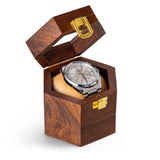 inanosa Men’s Watch Box Organizer – Dark Rosewood Display Case with Glass Lid, Stylish Travel Watch Storage, Gift for Him (1 Slot) inanosa