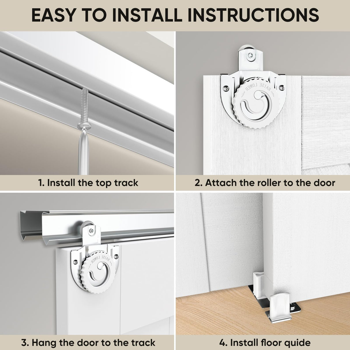 JUBEST 60"(Double 31") x80" Sliding Closet Door, K Style MDF Bypass Closet Door with Hardware Kit & Matching Fascia, Preassembled Solid Wood Slab with Water-Proof PVC Surface, Easy to Install, White JUBEST