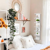 2 Pack 7 Tier Wall Shelf Unit - 43" Lack Floating Shelf, Compact Display Floating Shelf, Vertical Column Wall Decor Mount Floating Storage Organizer Tall Tower Shelf for Bedrooms, Living Rooms YEXEXINM