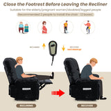 HOMYEDAMIC Oversized Power Recliner Chair 350lb with Hidable Cup Holders, Extra Wide Large Big Electric Recliner Chair with Lumbar Support Pillow Nursery Chair Living Room (Power, Black) HOMYEDAMIC