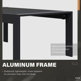 Solaste Aluminum Outdoor Coffee Table, All-Weather Rectangle Metal Patio Coffee Table Furniture for Balcony, Garden, Indoor or Outdoor Use, Black Solaste