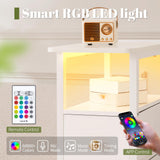 Yoobure Narrow Dresser for Bedroom, LED Slim Dresser with Charging Station, Small Dressers Chest of Drawers, Fabric Dresser Tall Skinny Cabinet Night Stand for Dorm, Small Spaces, Closet, Bathroom Yoobure