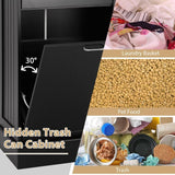 KIGOTY Tilt Out Trash Can Cabinet Wooden Kitchen Single Pull Out Trash Can Under Cabinet,Black KIGOTY