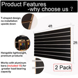 Slatwall Panels with Aluminum Reinforcement Strips Black Heavy Duty 4’x4’ MDF Slat Wall Paneling for Retail Display, Garage Tool Storage, Guitar Shop, Home Storage, Wood Slat Wall Paneling Board FRAYSCENT