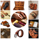 Swiftrans 33Pc Leather Tools Leather Craft Tools Kit Leather DIY Leather Working Tools Leather Sewing Set Hand Stitching Tool Set with Groover Awl Waxed Thread Thimble Kit for Punching Cutting Sewing swiftrans