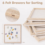 Jigsaw Puzzle Board with 6 Sorting Trays, 1500 Pieces Puzzle Playing Surface with Protective Cover, Lightomorrow 37" x 30" Felt Puzzle Display Board lightomorrow