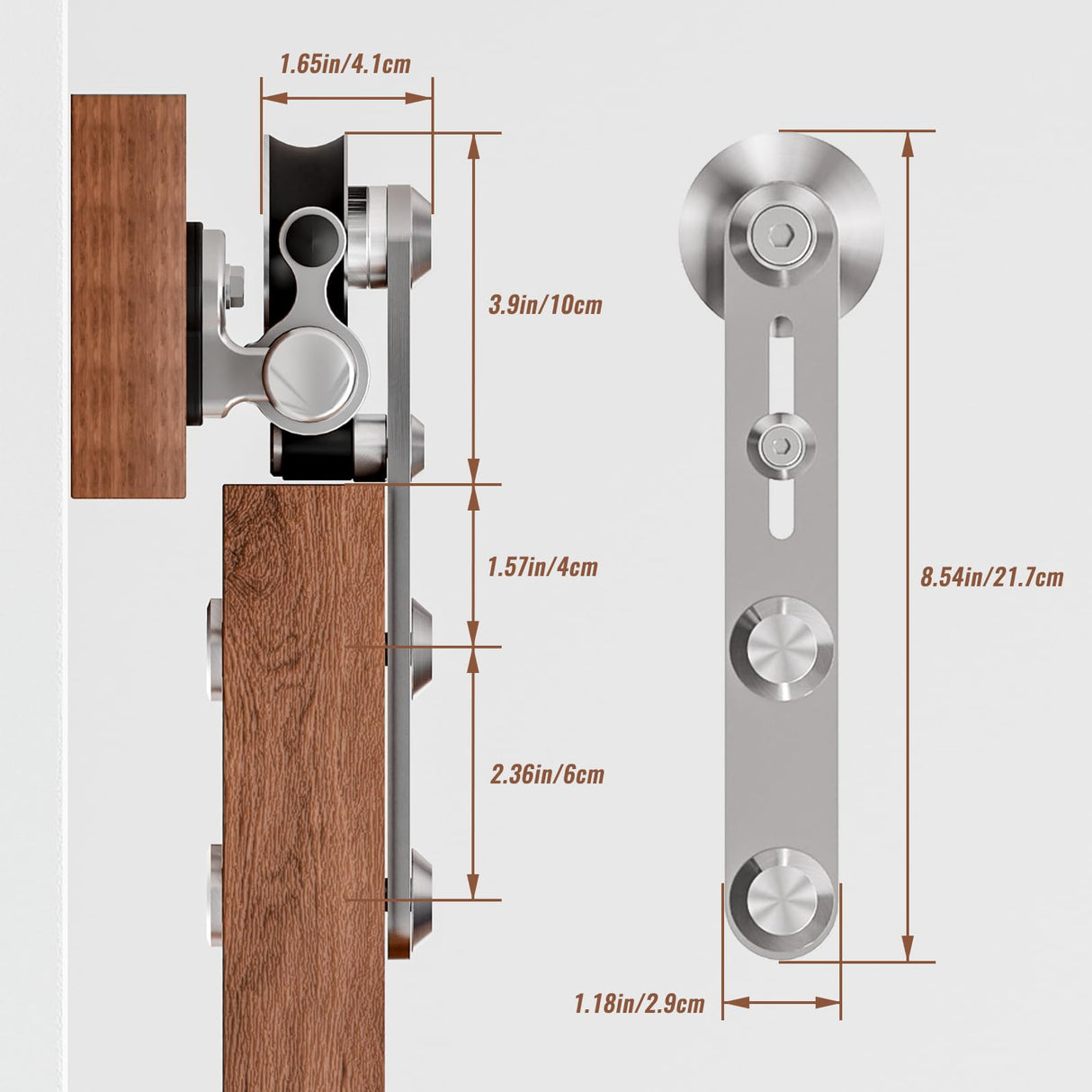 TOIMIOTOIM 6.6FT Stainless Steel Sliding Barn Door Hardware Kit, Slide Smoothly Quietly,Easy Install,Heavy Duty Sturdy Barn Door Track for 40" Single Wood Door TOIMIOTOIM
