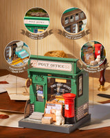 Rolife DIY Mini Building House Miniature Kit-Century Post Office, Miniature Lifestyle Mini Bookshelf Decoration, DIY Hobbies/Gifts for Craftsman (Century Post Office) Rolife