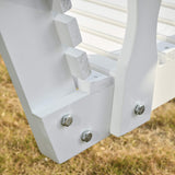 Outsunny Porch Swing with Chains and Cupholders, 2 Person Wooden Patio Swing Chair, 440 lbs. Weight Capacity, for Garden, Poolside, Backyard, White Outsunny