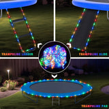 JMEXSUSS 200 LED Trampoline Accessories Solar Rope Light, 66ft IP 65 Waterproof Solar Pathway Lights Outdoor, 8 Modes Trampoline Lights for Basketball Hoop Ladder Slide Pathway Tent Camp(Multicolor) JMEXSUSS