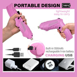 Electric Screwdriver Pink Power Drill Set for Women, 47-In-1 Screwdriver and Drill Set Rechargeable, Multifunctional Cordless 4V Electric Automatic Screwdriver Drill with Battery and Charger Home DIY Tsisixia