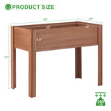 Raised Garden Bed with Legs, 40x20x31'', Solid Wood Elevated Planter Box for Outdoor Backyard Patio Wood-Natrl