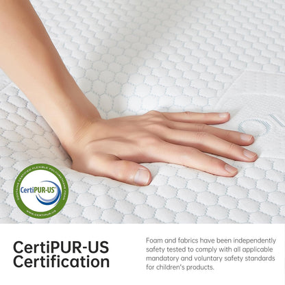 VFD 6 Inch Twin Memory Foam Mattress - Medium Firm Feel - Gel Infusion - Memory Foam Infused with Removable Cover- No Fiberglass - Breathable - CertiPur Certified