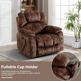 CANMOV Large Power Lift Recliner with Massage and Heat for Elderly, Heavy Duty Lift Recliner for Seniors with USB Port, 2 Hidden Cup Holders (Camel Brown) CANMOV