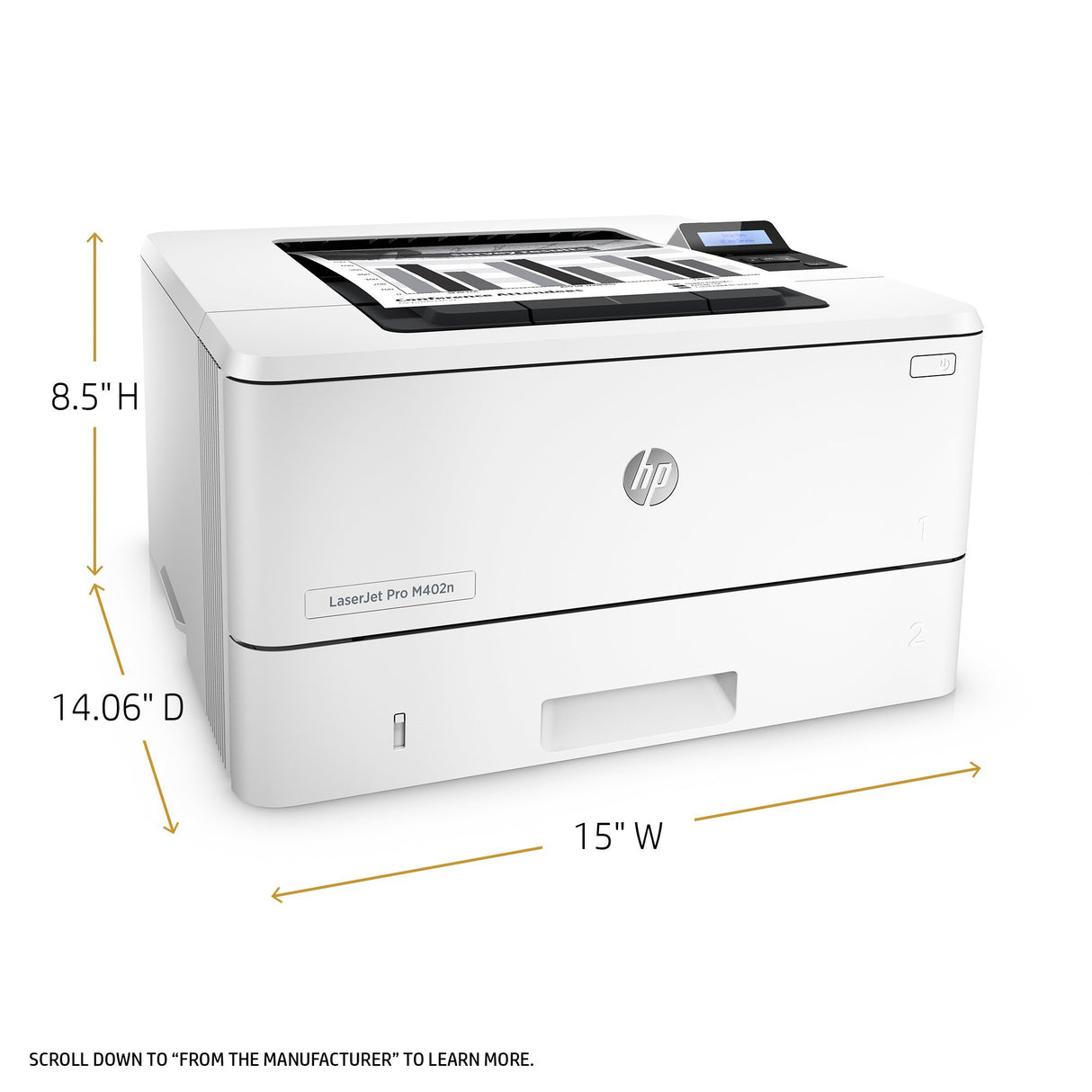 HP Laserjet Pro M402n Monochrome Printer, (C5F93A) (Renewed) HP