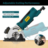 Enventor Mini Circular Saw, 4.8A Electric Circular Saws Corded with Laser Guide, 4000RPM, 3 Saw Blades 3-3/8" Max Cutting Depth 1-1/16", Compact, Power for Wood, Soft Metal, Tile, Plastic Enventor