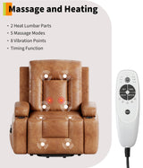 GarveeHome Power Recliner Chair - Heat and Massage, Adjustable Electric Recliner Ergonomic PU Leather Single Sofa, Tall Back, Padded Seat, Lazy Chair for Living Room GarveeHome