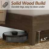 Jocisland Wood King Size Bed Frame,Tall Upholstered Tufted Headboard, Solid Wood Platform, No Box Spring Needed, Ash Gray Jocisland