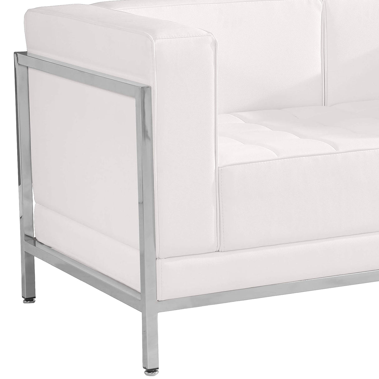 Flash Furniture HERCULES Imagination Series Contemporary White LeatherSoft Loveseat with Encasing Frame Flash Furniture