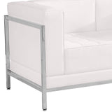 Flash Furniture HERCULES Imagination Series Contemporary White LeatherSoft Loveseat with Encasing Frame Flash Furniture