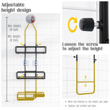 Shower Caddy Hanging Bathroom Organizer: Over Head Adjustable Rack for Tall Showerhead - Extra Large Storage Shelf for Big Shampoo Bottles with Soap Holder Skyapex