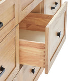 ARIEL Monroe 72 inch Double Bathroom Vanity with Sink in White Oak, 1.5" Edge Carrara White Quartz Countertop and Backsplash, Rectangle Sink, Soft Closing Doors, Dovetail Drawers, Matte Black ARIEL