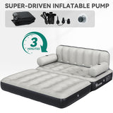YITAHOME Queen Size Air Sofa Bed Mattress with Headboard and Pump, Blow Up Couch Inflatable Bed for Home Living Room, 79" x 60" x 25" (Expanded Size, Black) YITAHOME