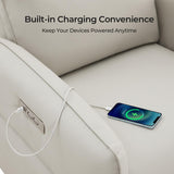 CHITA Faux Leather Power Recliner Chair, Swivel Glider Recliner for Adults, Nursery Rocking Chair with USB & Type-C Charging for Living Room, Bedroom, Creamy Grey CHITA