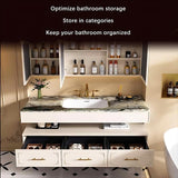 Bathroom Vanity with Sink - Single Sink Bathroom Vanity & Smart Mirror Cabinet Set, Floating Vanity Design with Bathroom Sink Cabinet, Stylish Bathroom Vanity Cabinet for Modern Bathrooms (Black, 60") ZGNBSD