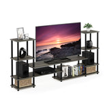 FURINNO Turn-N-Tube Grand Entertainment Center, French Oak Grey/Black Furinno