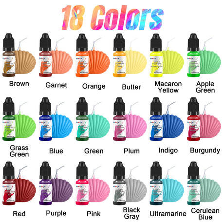 Candle dye - 18 Colors Liquid Oil-Based dye for Candle Wax, Vivid Candle Color for DIY Candle Making, Highly Concentrate Natural Candle Color FansArriche