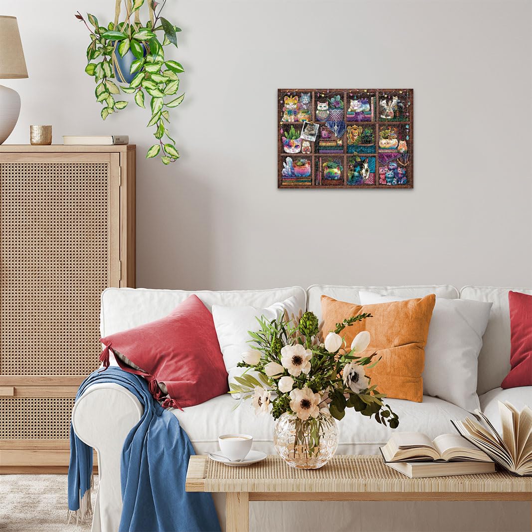 Ravensburger Cats and Succulents Jigsaw Puzzle - 500 Pieces | Adult-Targeted, Relaxing Activity, Interlocking Fit | Handcrafted in Germany | Unique Artwork by Brigid Ashwood Ravensburger