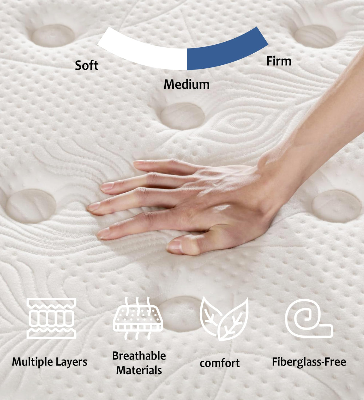 Huyamy Full Mattress,Hybrid 10 Inch Full Size Mattress in a Box,Memory Foam & Individually Pocket Spring for Pain Relief,Medium Firm Full Mattresses,CertiPUR-US. Huyamy