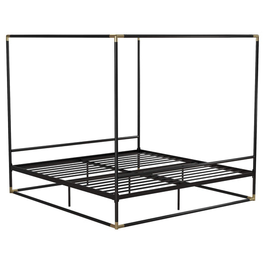 CosmoLiving by Cosmopolitan CosmoLiving Celeste Canopy Metal, King Size Frame, Black/Gold Bed