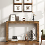 YATINEY Farmhouse Console Table, 47.2 Inches Wooden Sofa Table, Behind Couch Table with Storage, Industrial Hallway Accent Table for Living Room, Entryway, Hallway, Rustic Brown CT24BR YATINEY