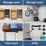 Garage Tool Organizer Wall Mount, 2Pack Folding Chair Storage Rack, Heavy Duty Garden Tool Holder for Hanging Shovel Rake Broom Ladder SAMRELAX