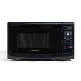 Farberware Countertop Microwave 700 Watts, 0.7 Cu. Ft. - Microwave Oven With LED Lighting and Child Lock - Perfect for Apartments and Dorms - Easy Clean Grey Interior, Retro Black Farberware