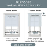 Madison Park Galen Cordless Roman Shades - Fabric Privacy Single Panel Darkening, Energy Efficient, Thermal Insulated Window Blind Treatment, for Bedroom, Living Room Decor, 31" x 64", Blue Madison Park