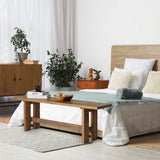 HOKYHOKY Reclaimed Solid Wood Bench, 55" Farmhouse Entryway Bench for Hallway, Kitchen, Dining, Bedroom, Narrow Indoor Bench with Rustic Charm HOKYHOKY